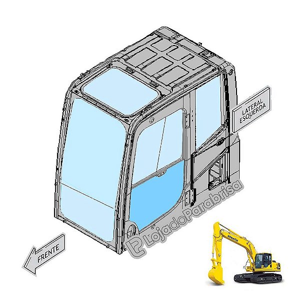Vidro Inferior Porta Escavadeira Komatsu PC200-8 20Y5311451