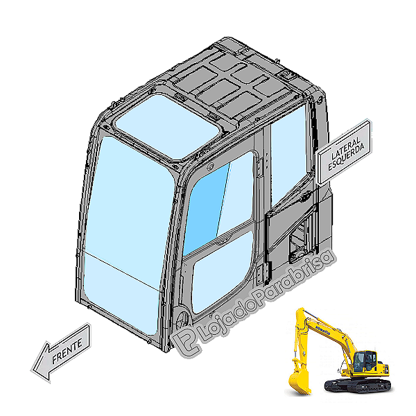 Vidro Superior Porta Escavadeira Komatsu PC200-8 20Y5312850