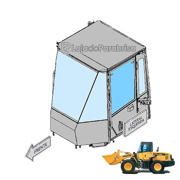 Vidro Superior Esquerdo Porta Komatsu WA200-5 e 6 4179264710