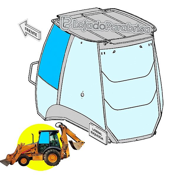 Vidro Superior Porta Esquerda Retro Case 580M 87439725