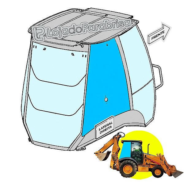 Vidro Lateral Traseiro Direito Retro Case 580M 338425A1