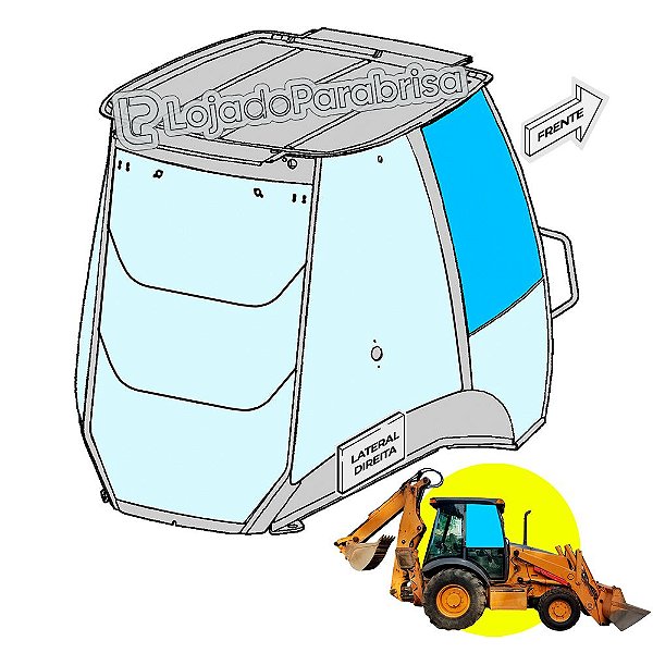 Vidro Superior Porta Direita Retro Case 580M 87439724