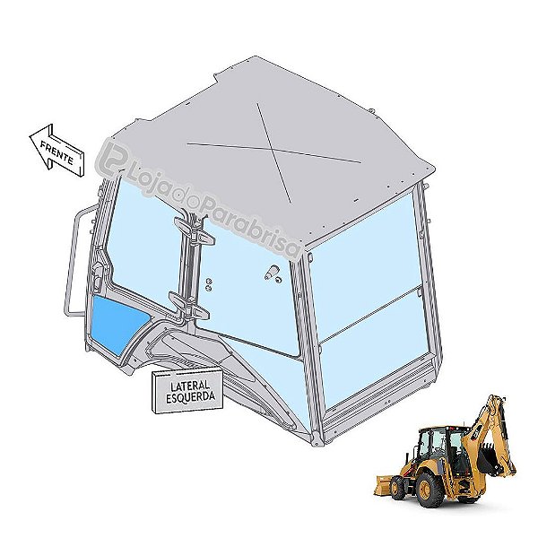 Vidro Inferior Porta Esquerda Caterpillar 416 F F2 3822263