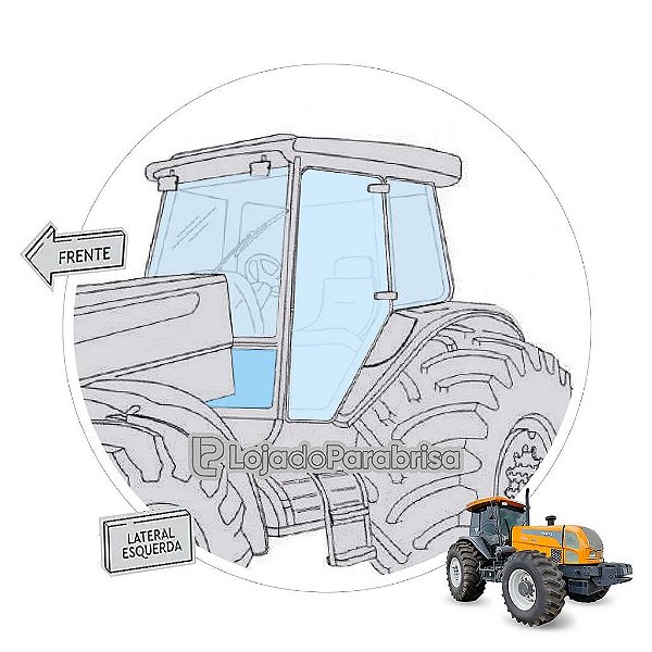 Parabrisa Inferior Esquerdo Trator Valtra G2 BHG2 83827900