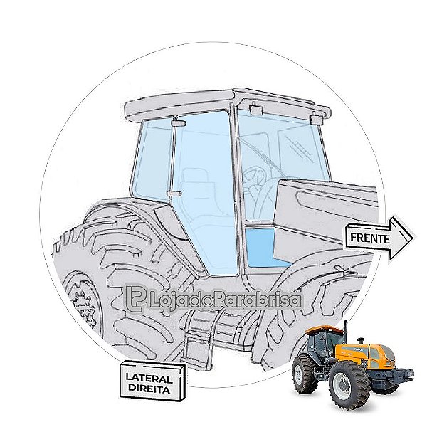 Parabrisa Inferior Direito Trator Valtra G2 BHG2 83828000