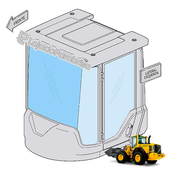 Vidro Para-brisa Frontal Carregadeira  Volvo L70F (Laminado)