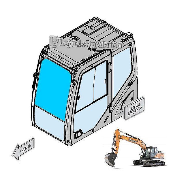 Parabrisa Frontal Superior Escavadeira Case CX220C / E215 EVO