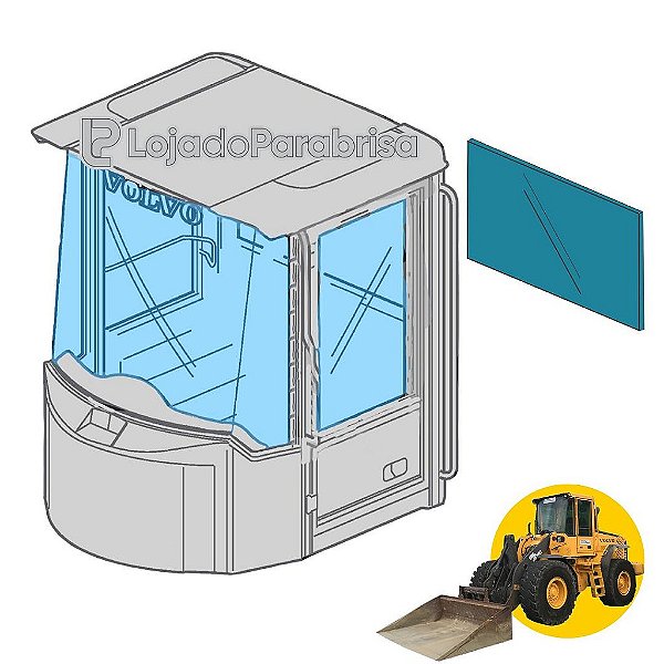 Vidro Vigia Traseiro Carregadeira Volvo L70E 11006478