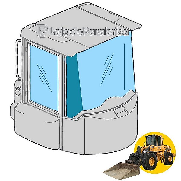 Vidro Parabrisa Lateral Direito Carregadeira Volvo L70E