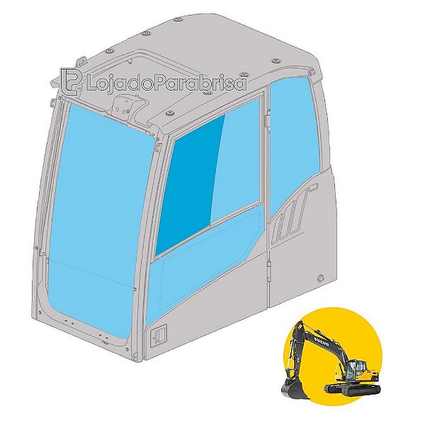 Vidro Superior da Porta Escavadeira Volvo EC220D