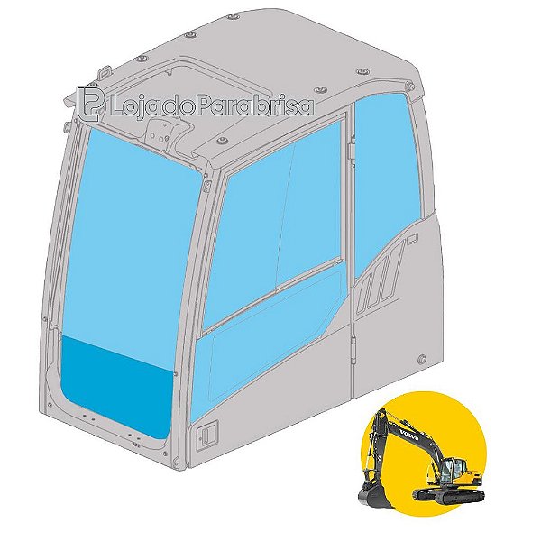 Vidro Parabrisa Inferior Escavadeira Volvo EC220D