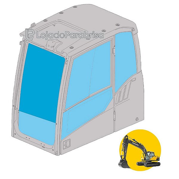 Vidro Parabrisa Superior Escavadeira Volvo EC220D