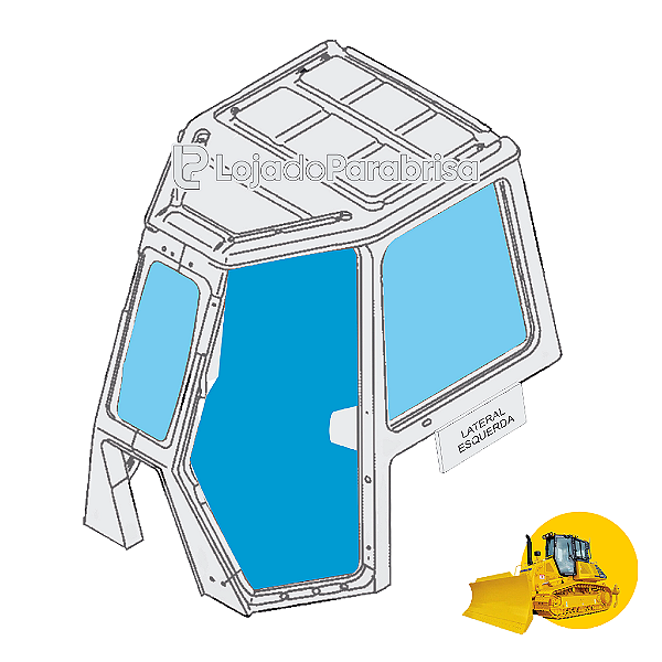Vidro Porta Esquerda Trator Komatsu D61 17A-Z11-1263