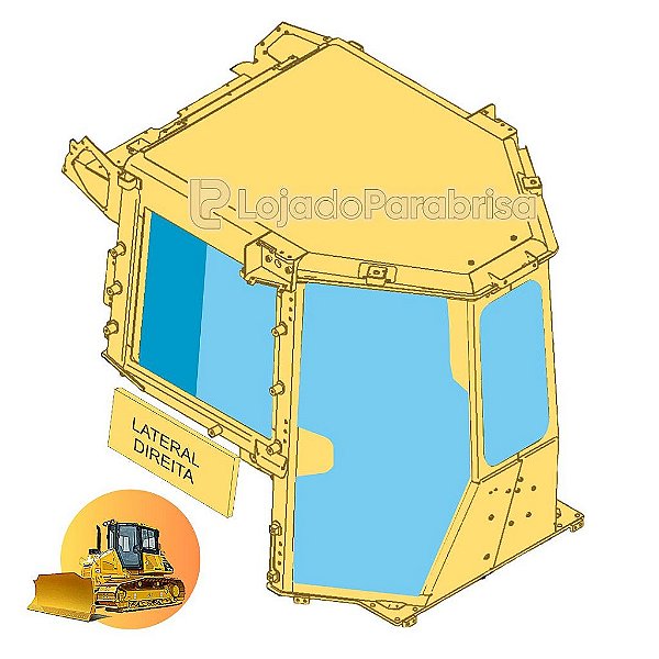 Vidro Janela Traseira Direita Trator Komatsu D51