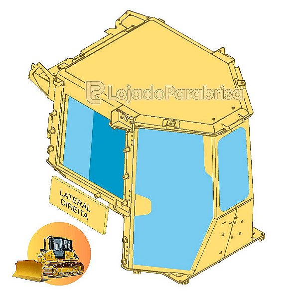 Vidro Janela da Frente Direita Trator Komatsu D51