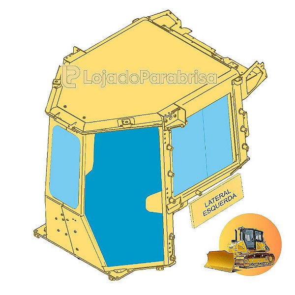 Vidro da Porta Esquerda Trator Komatsu D51