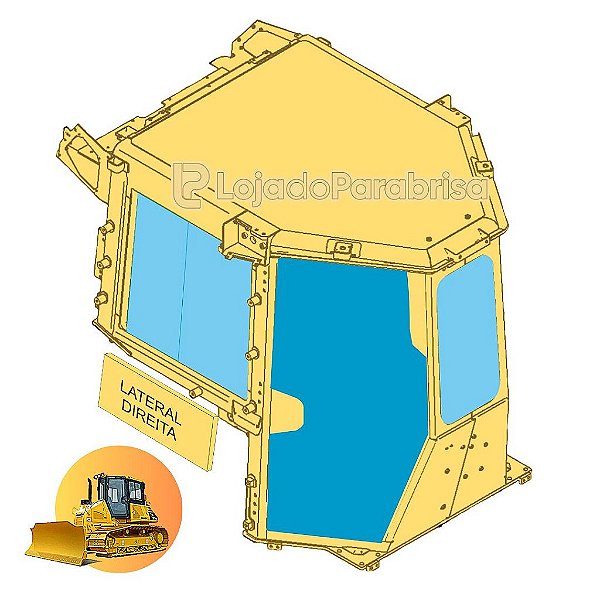 Vidro da Porta Direita Trator Komatsu D51