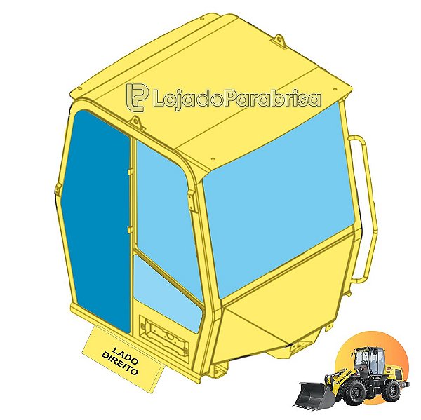 Vidro Lateral Direito Traseiro Carregadeira 12D 84575378