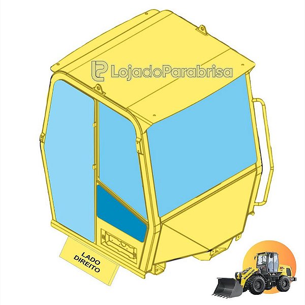 Vidro Janela Inferior Lado Direito Carregadeira 12D 84575377