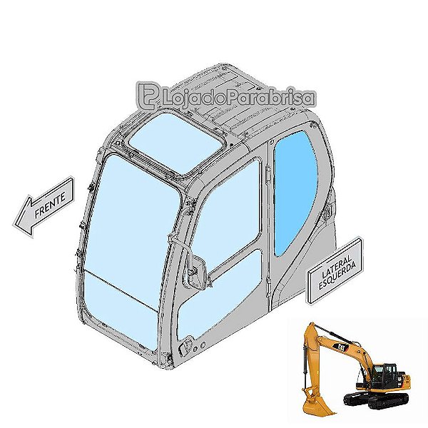 Vidro Lateral Traseiro Esquerdo Caterpillar 320GC 486-5426