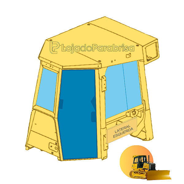 Vidro da Porta Esquerda Trator John Deere 700J T205205