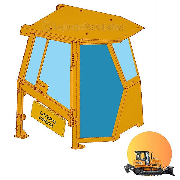 Vidro da Porta Direita Trator de Esteira Case 1150M 84322959