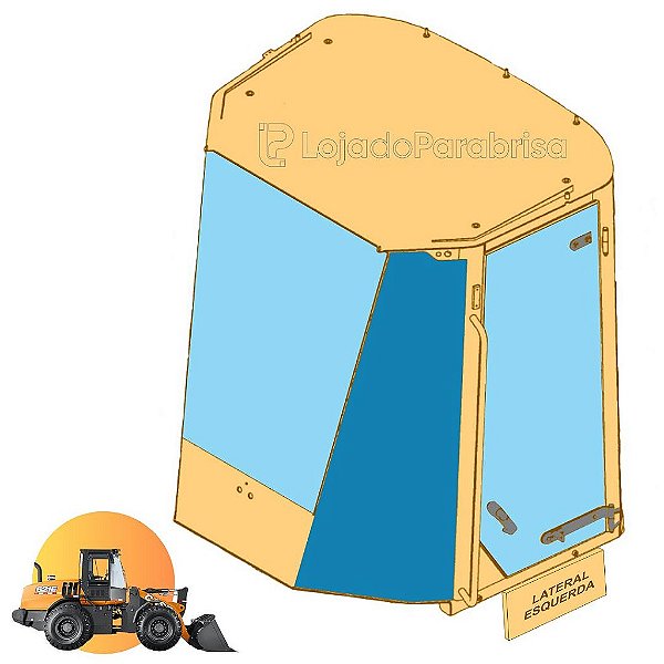 Vidro Parabrisa Lateral Esquerdo Case 621E/721E 87475881