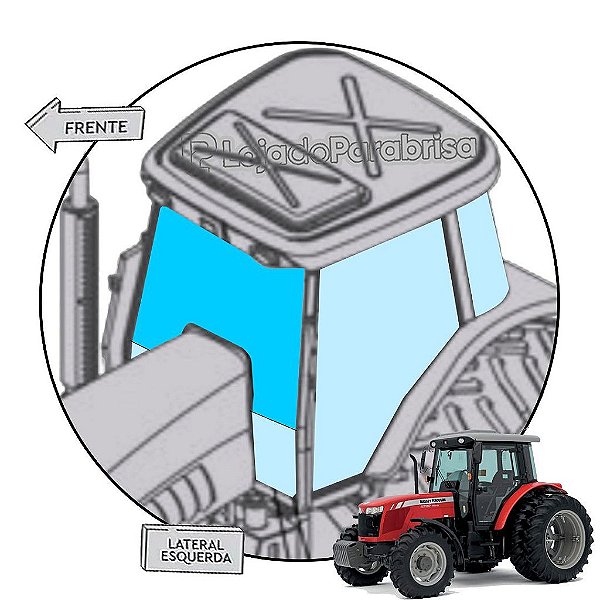 Vidro Para-brisa Frontal Trator Massey Ferguson 4291 4292 4275