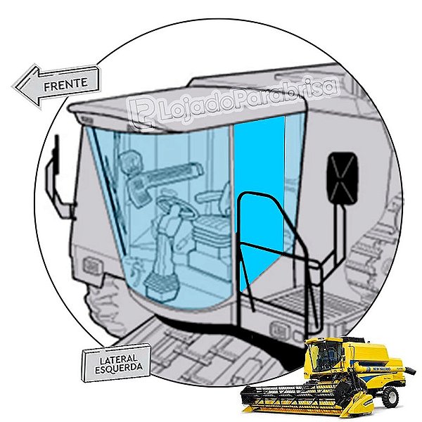 Vidro da Porta Esquerda Colheitadeira New Holland TC59