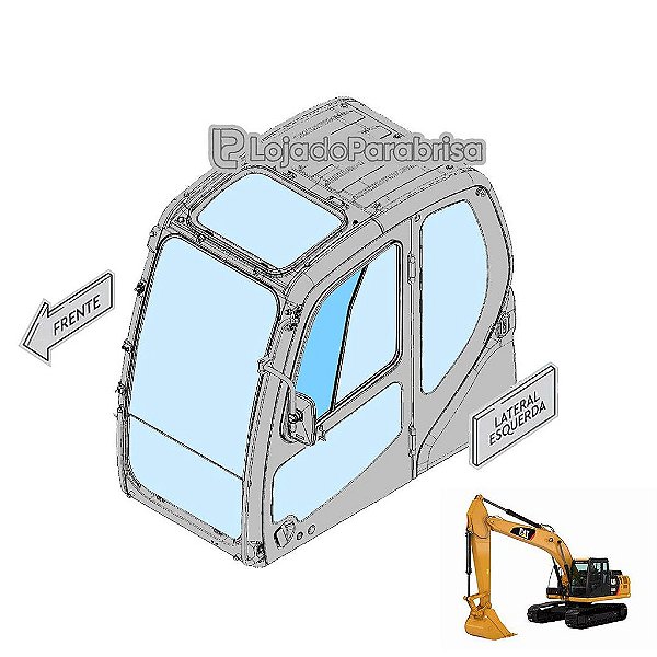 Vidro Superior da Porta Caterpillar 320GC 538-8843