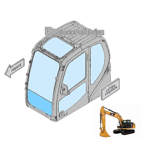 Vidro Parabrisa Inferior Caterpillar 320GC 491-7724 Laminado