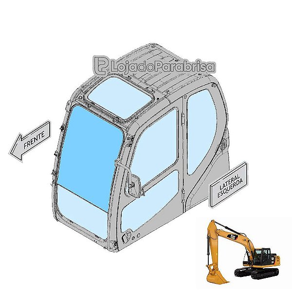 Vidro Parabrisa Superior Caterpillar 320GC 486-5450 Laminado