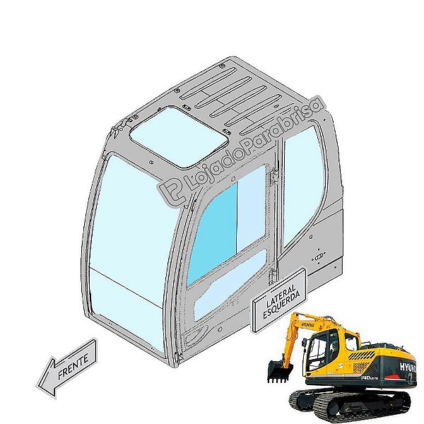 Vidro Superior da Porta Escavadeira Hyundai R220LC9 9S