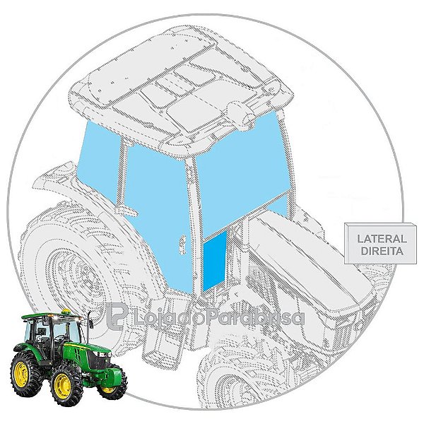 Para-brisa Inferior Direito Trator John Deere 5078E