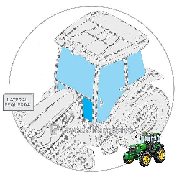 Para-brisa Inferior Esquerdo Trator John Deere 5078E