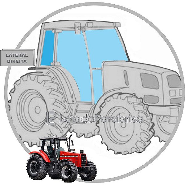 Vidro Janela Traseira Direita Trator Massey Ferguson 680