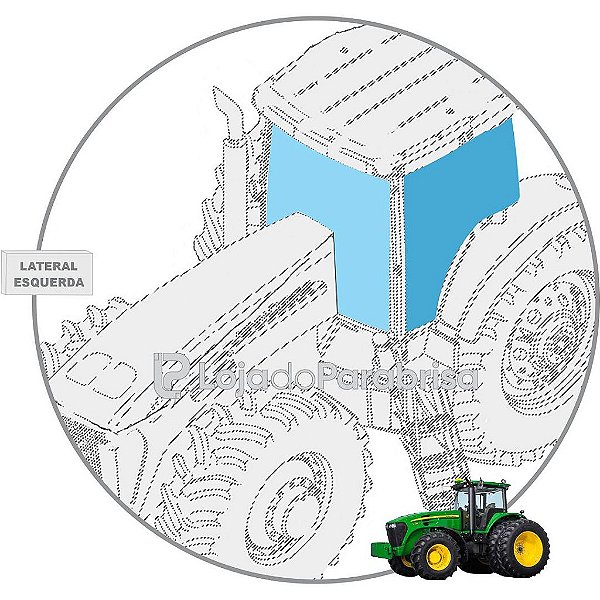 Vidro da Porta Esquerda Trator John Deere 7715