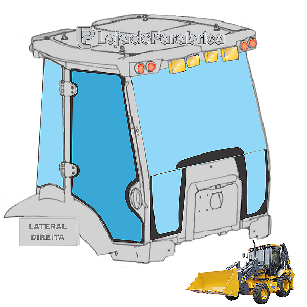Vidro da Porta Direita Retroescavadeira XCMG XT870