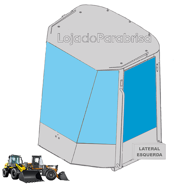 Vidro da Porta Esquerda Case 621D e New Holland W130