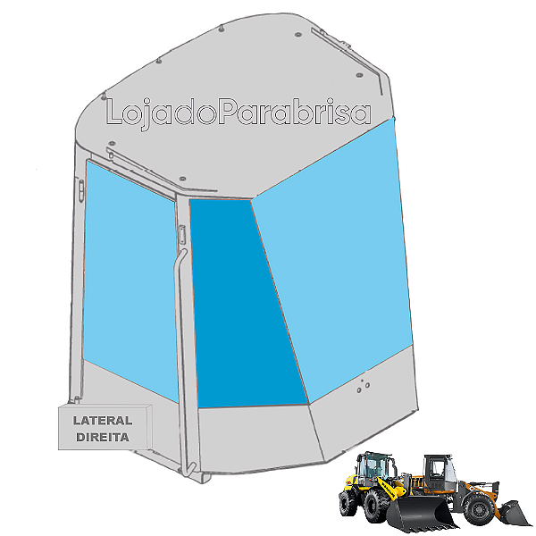 Vidro Parabrisa Lateral Direito Case 621D e New Holland W130