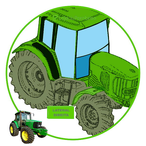 Vidro Para-brisa Inferior Direito Trator John Deere 6415