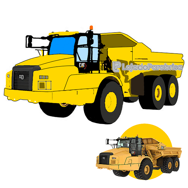 Vidro Para-brisa Caminhão Articulado Caterpillar 740B