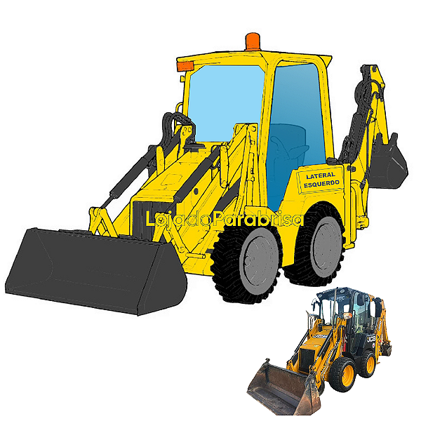 Vidro da Porta Esquerda Mini Retro JCB 1CX