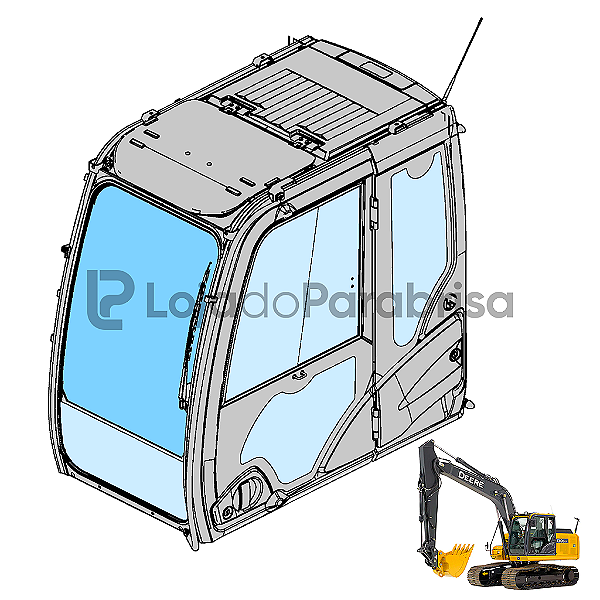 Vidro Parabrisa Superior Jonh Deere 210G 130G 350G Temperado