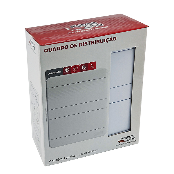 Quadro de Distribuição de Sobrepor Branco Para 16 Disjuntores DIN