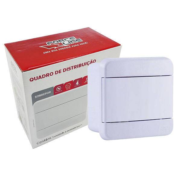 Quadro de Distribuição de Embutir Branco Para 4 Disjuntores DIN