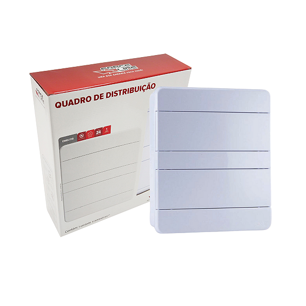 Quadro de Distribuição de Embutir Branco Para 24 Disjuntores DIN