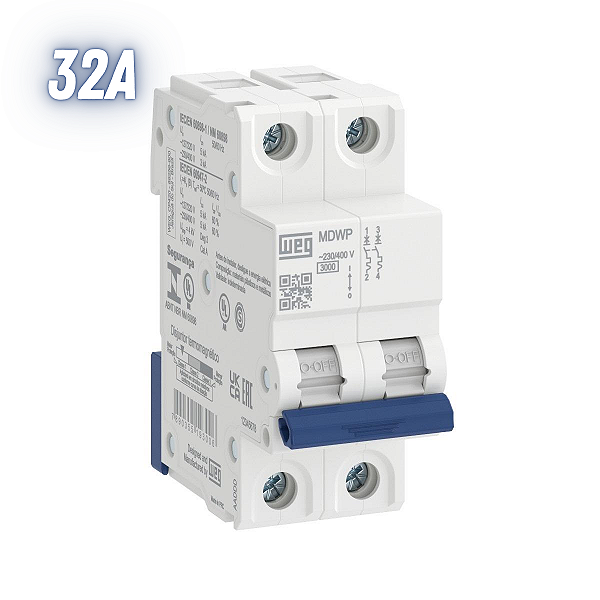 Disjuntor Bipolar 32a Termomagnético Curva C - WEG