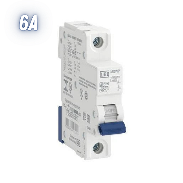 Disjuntor Monopolar 1 Polo 6a Termomagnético Curva C - WEG