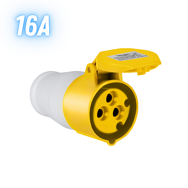 Acoplador Tomada Industrial Elgin 16a 2p+t 4h 110v - Amarelo